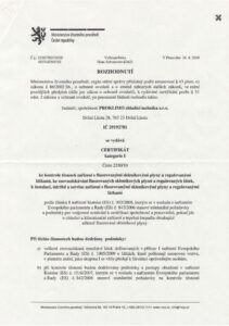 Certifikát MŽP
